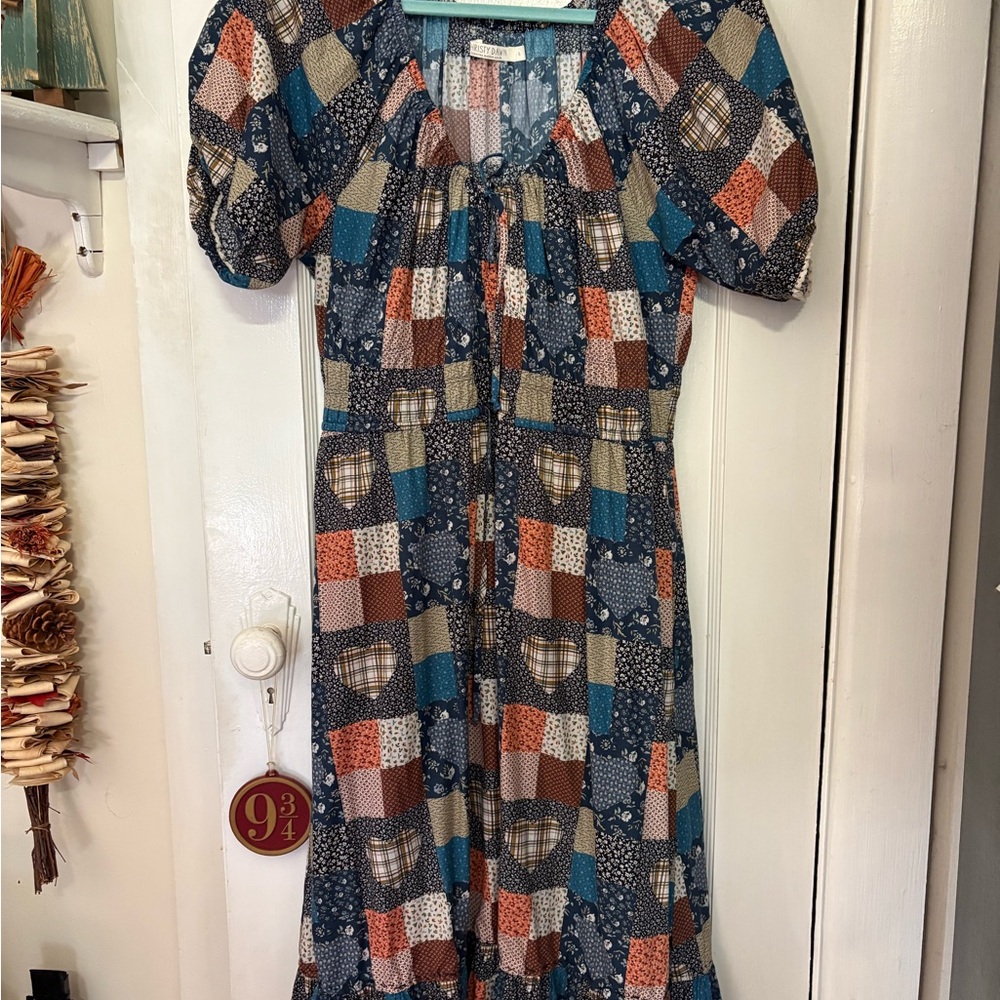 Christy Dawn Brynne Dress Patchwork Blues - Picture 3 of 7